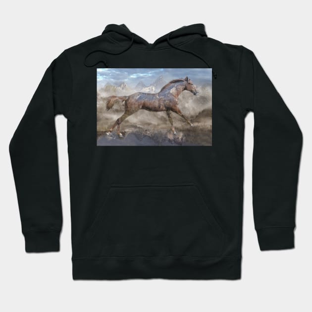 Running Mountain Horse Hoodie by candiscamera